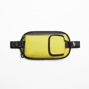 NWT. Zara Man Yellow Nylon Sports Cross Shoulder Bag.